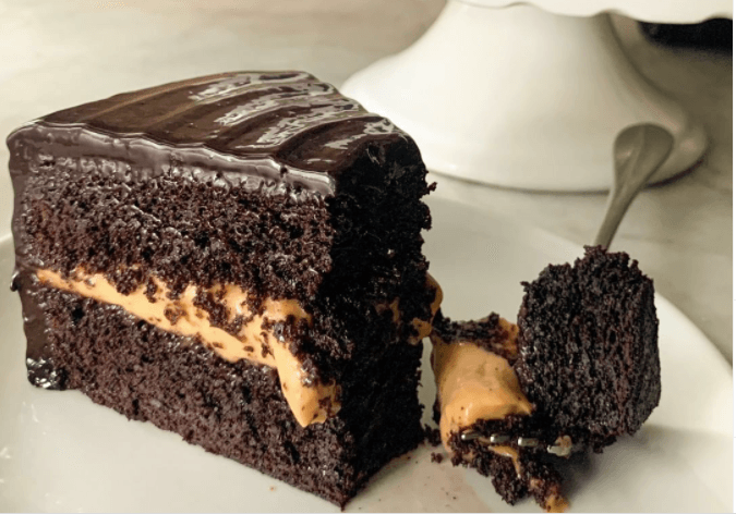 Ms Polly's Chocolate Cake Slice with Caramel Filling